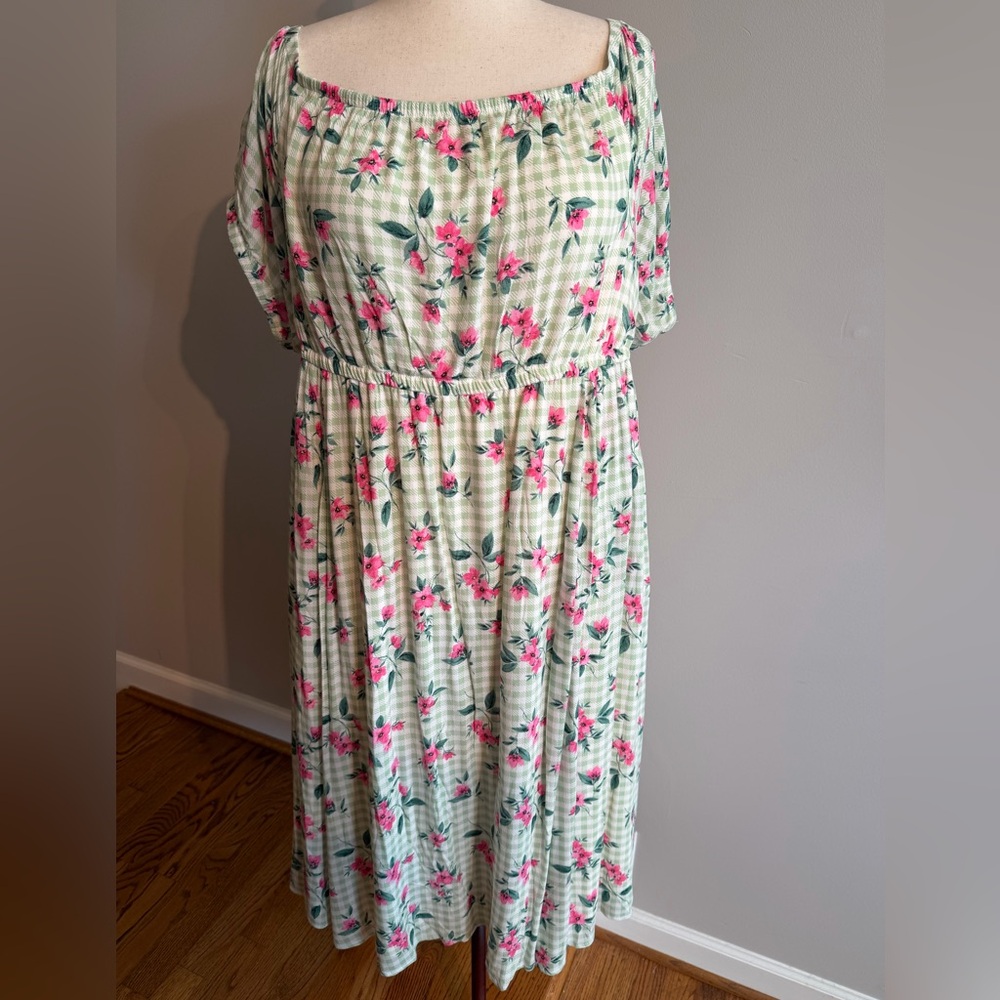 NWT Torrid Retro Puff Sleeve Skater Midi Dress - Torrid Size 3 (22-24, 3X)